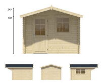 Tuindeco Gartenhaus Blockhütte RIHO 320 x 320 / 40mm