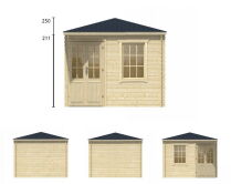 Tuindeco Gartenhaus Blockhütte EMMA 300 x 300 / 40mm