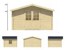 Tuindeco Gartenhaus Blockhütte DYRE 300 x 400 / 40mm