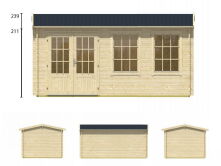 Tuindeco Gartenhaus Blockhütte AISTE 300 x 500 / 40mm