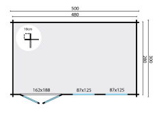 Tuindeco Gartenhaus Blockhütte AISTE 300 x 500 / 40mm