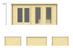 Tuindeco Gartenhaus Blockhütte ANNABEL 400 x 500 / 40mm