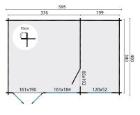Tuindeco Gartenhaus Blockhütte FLOW 2.0 400 x 595 / 40mm