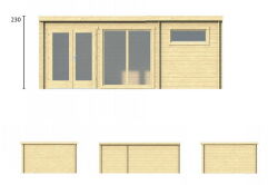 Tuindeco Gartenhaus Blockhütte FLOW 400 x 595 / 40mm