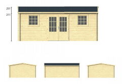 Tuindeco Gartenhaus Blockhütte DIANNE 450 x 600 / 40mm