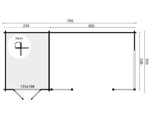 Tuindeco Gartenhaus Blockhütte / offene Scheune...