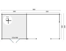 Tuindeco Gartenhaus Blockhütte / offene Scheune...