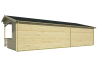 Tuindeco Gartenhaus Blockhütte / offene Scheune MOKKA 900 x 400 / 40mm