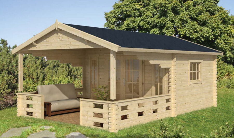 Tuindeco Gartenhaus Blockhütte SANSTROV 380 x 320 / 44mm
