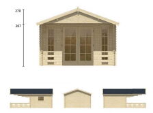 Tuindeco Gartenhaus Blockhütte SANSTROV 380 x 320 /...