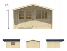 Tuindeco Gartenhaus Blockhütte INGE 420 x 420 / 44mm