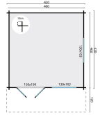 Tuindeco Gartenhaus Blockhütte INGE 420 x 420 / 44mm