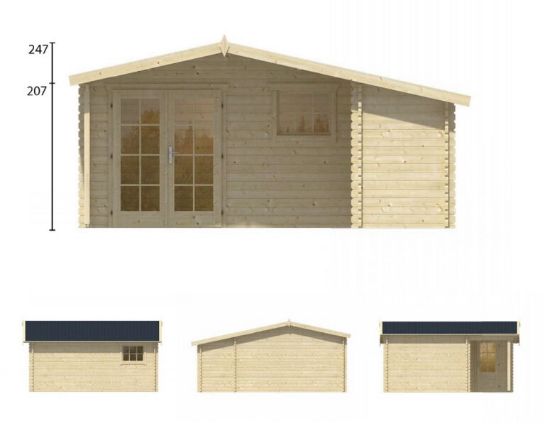 Tuindeco Gartenhaus Blockhütte WOLFGANG 530 x 450 / 44 mm, natur