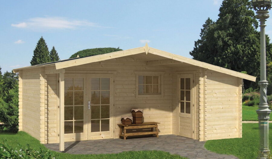 Tuindeco Gartenhaus Blockhütte WOLFGANG 530 x 450 / 44 mm, natur