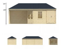Tuindeco Gartenhaus Blockhütte OLSON 705 x 300 / 44mm