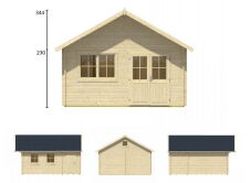 Tuindeco Gartenhaus Blockhütte BERLIN mit Fundament...
