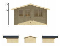 Tuindeco Gartenhaus Blockhütte STIAN 400 x 400 / 58mm