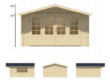 Tuindeco Gartenhaus Blockhütte BLACKPOOL 440 x 340 /...