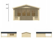 Tuindeco Gartenhaus Blockhütte BOLTON 440 x 340 / 58mm