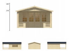 Tuindeco Gartenhaus Blockhütte DERBY 440 x 440 / 58mm