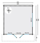 Tuindeco Gartenhaus Blockhütte DERBY 440 x 440 / 58mm