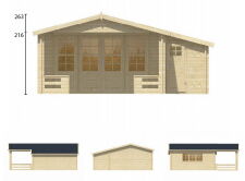 Tuindeco Gartenhaus Blockhütte MANCHESTER 590 x 440...