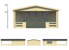 Tuindeco Gartenhaus Blockhütte SHEFFIELD 540 x 540 /...