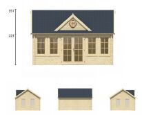 Tuindeco Gartenhaus Blockhütte Clockhouse TREVOR +...