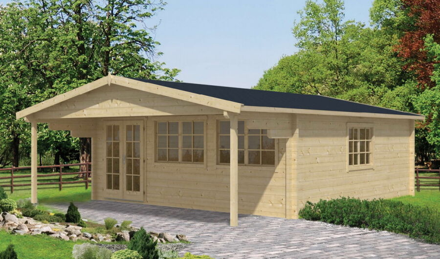 Tuindeco Gartenhaus Blockhütte RUNE 595 x 595 / 70mm