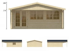 Tuindeco Gartenhaus Blockhütte RUNE 595 x 595 / 70mm...