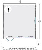 Tuindeco Gartenhaus Blockhütte RUNE 595 x 595 / 70mm