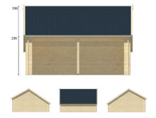 Tuindeco Garage Garage-Offene Scheune NYSSE 600 x 600 / 70mm natur