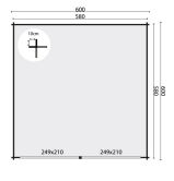 Tuindeco Garage Garage-Offene Scheune NYSSE 600 x 600 / 70mm natur