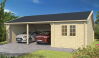 Tuindeco Garage Garage-Offene Scheune + Abstellraum SIGURD 600 x 850 / 70mm natur