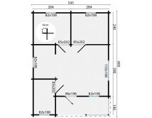 Tuindeco Gartenhaus Blockhütte KAY inkl.+ 27 mm Dach  800 x 595 / 70mm, natur