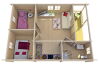 Tuindeco Gartenhaus Blockhütte KAY inkl.+ 27 mm Dach  800 x 595 / 70mm, natur