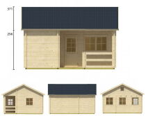 Tuindeco Gartenhaus Blockhütte EDELWEIß  600 x...