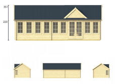 Tuindeco Gartenhaus Blockhütte BIG LAUREN + 27 mm...