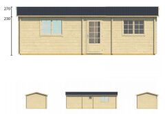 Tuindeco Gartenhaus Blockhütte AVA + 27 mm Dach /...