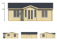 Tuindeco Gartenhaus Blockhütte MULLINGAR + 27 mm...