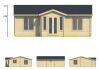 Tuindeco Gartenhaus Blockhütte MULLINGAR + 27 mm Dach /790 x 850 / 70 mm, natur