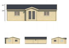 Tuindeco Gartenhaus Blockhütte SKERRIES + 27 mm Dach...