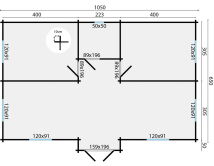 Tuindeco Gartenhaus Blockhütte SKERRIES + 27 mm Dach / 700 x 1050 / 70mm