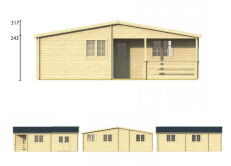 Tuindeco Gartenhaus Blockhütte AZORES + 27 mm Dach /...