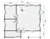 Tuindeco Gartenhaus Blockhütte AZORES + 27 mm Dach / 941 x 848 / 70 mm, natur