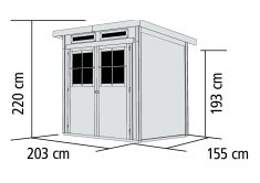 Karibu Gartenhaus GLÜCKSBURG 2 terragrau 19mm...