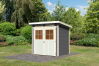 Karibu Gartenhaus GLÜCKSBURG 2 terragrau 19mm Wandstärke