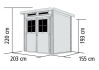 Karibu Gartenhaus GLÜCKSBURG 2 terragrau 19mm Wandstärke