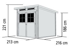 Karibu Gartenhaus GLÜCKSBURG 3 terragrau 19mm...