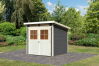 Karibu Gartenhaus GLÜCKSBURG 3 terragrau 19mm Wandstärke
